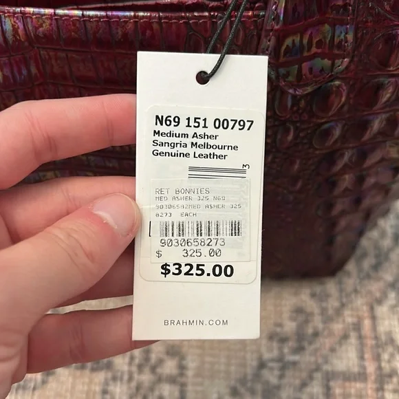 NWT Brahmin Medium Asher Tote in Sangria Melbourne - Picture 11 of 14